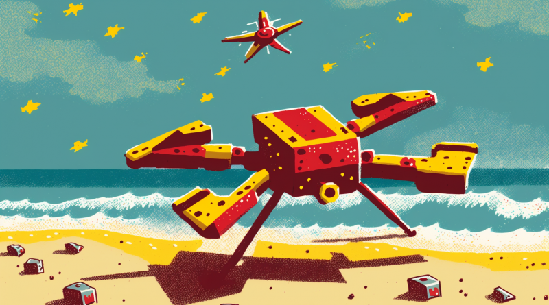 quadricopter drone on a beach communist china florida