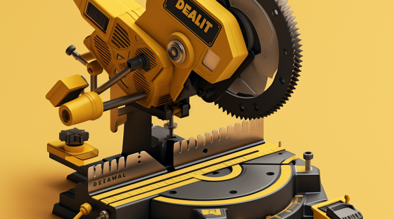 isometric rendering of dewalt miter saw created in midjourney ai