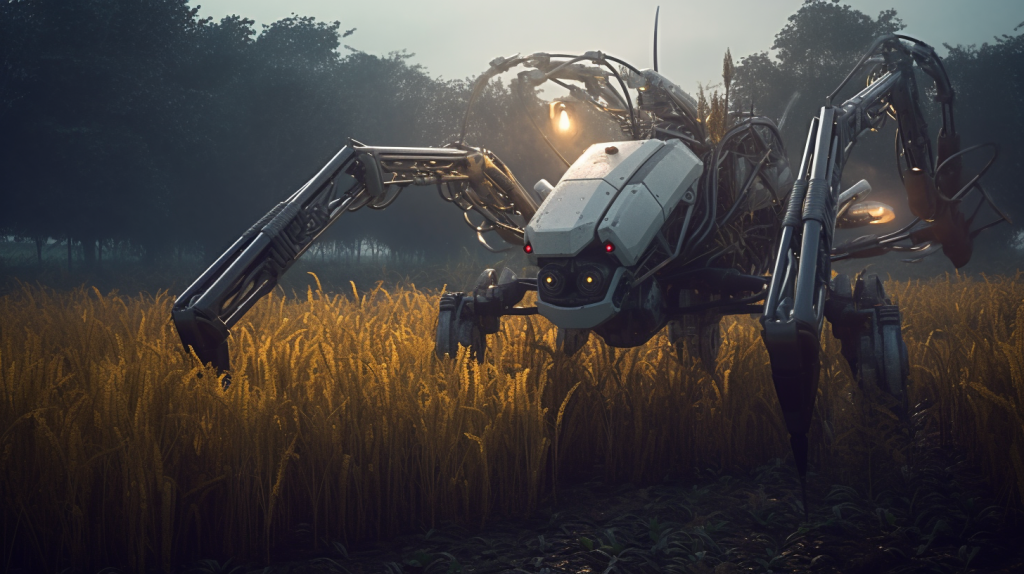 agricultural harvester beetle, rendered in midjourney ai