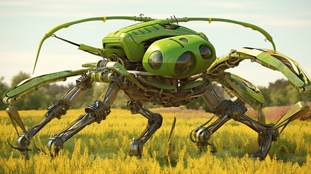 agricultural harvester beetle, rendered in midjourney ai