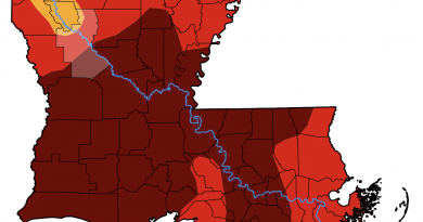 louisiana map of drought, new orleans water supply