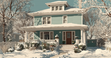 foursquare house in the winter
